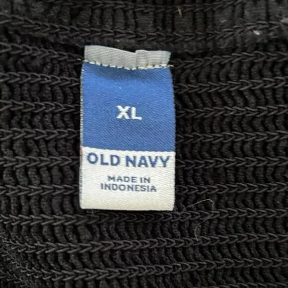 Old Navy Women Black Linen Tie Sundress XL Sleeveless Smocked Back Casual Dress - Picture 4 of 7